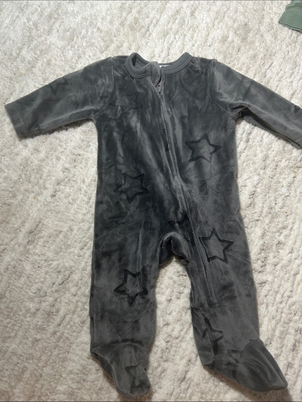 Gray Star Footed One-Piece Pajama (Brand Unknown)